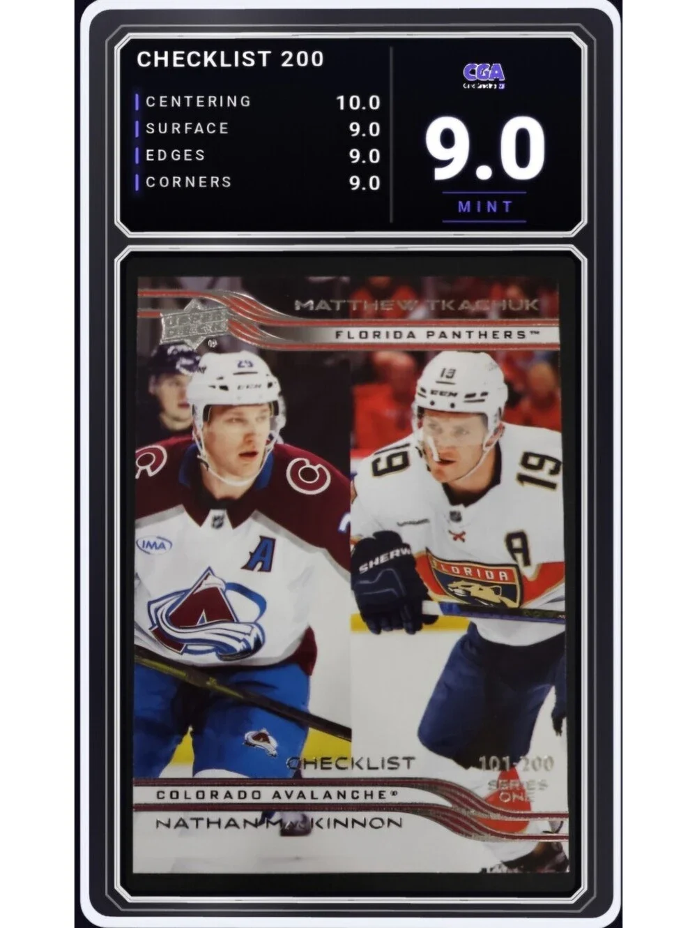 2025-26 Upper Deck #200 Nathan MacKinnon Matthew Tkachuk - CGA 9.0 Digital Grade